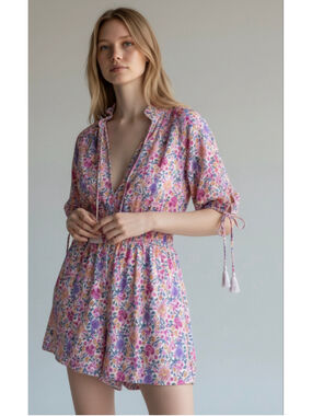 Women's Violet Romance Floral Romper Pink Purple Size 12